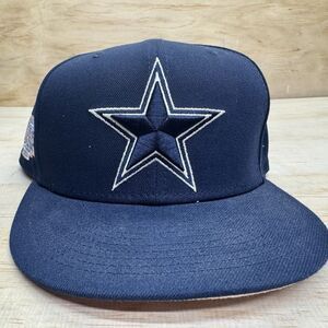 USED sz 8 Dallas Cowboys New Era 59FIFTY Fitted Hat Super Bowl XXX Blue Pink